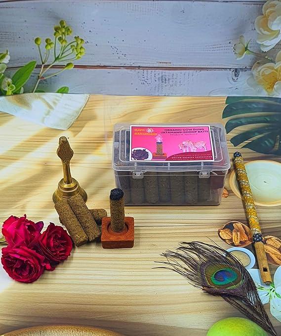 GAVO HARSHIDDHI Gulab Fragrance Cow Dung Dhoop Batti - 30 Sticks | Long-Lasting Natural Rose Incense Dhoop Batti | Dhoop Sticks for Pooja, Home Fragrance, Hawan, Air Purification and Meditation