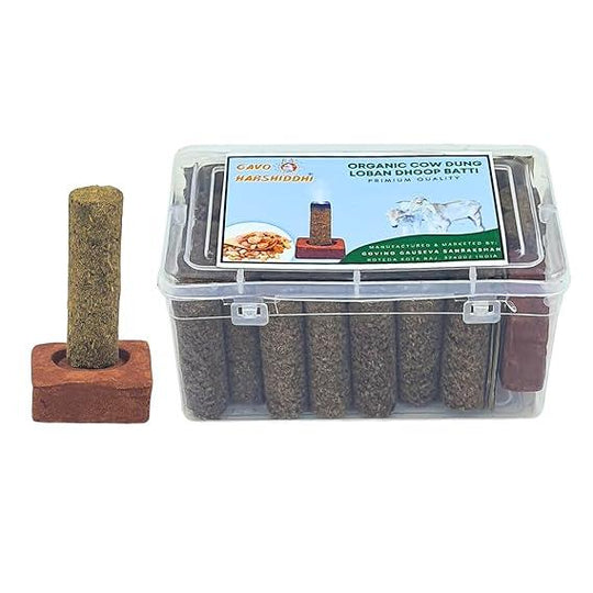 GAVO HARSHIDDHI Loban Fragrance Cow Dung Dhoop Batti - 30 Sticks | Long-Lasting Natural Loban Incense Dhoop Batti | Dhoop Sticks for Pooja, Home Fragrance, Hawan, Air Purification and Meditation