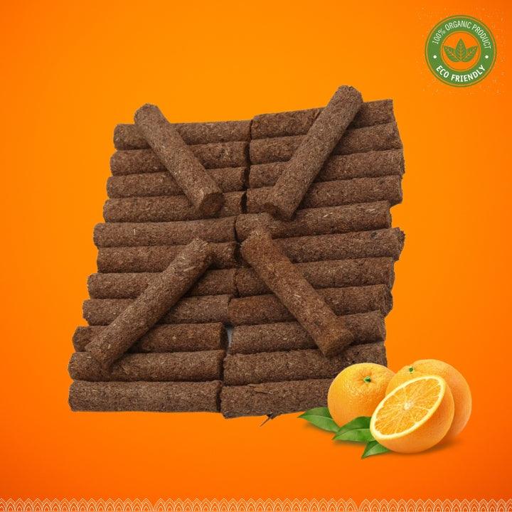 GAVO HARSHIDDHI Organic Cow Dung Orange Dhoop Batti (2.5 Inch, 60 Pieces)