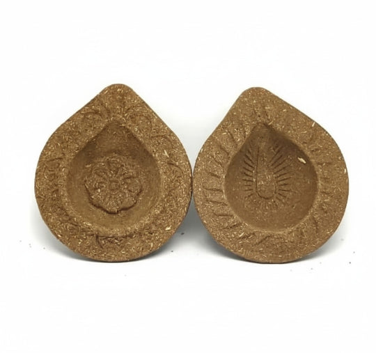 GAVO HARISIDDHI Desi Cow Dung Diya (Set of 12) | Eco-Friendly Handmade Diya for Pooja, Temple, Festivals, Home Decor & Auspicious Ceremonies | Traditional Deepam Deepak for Diwali, Mandir & Gifting