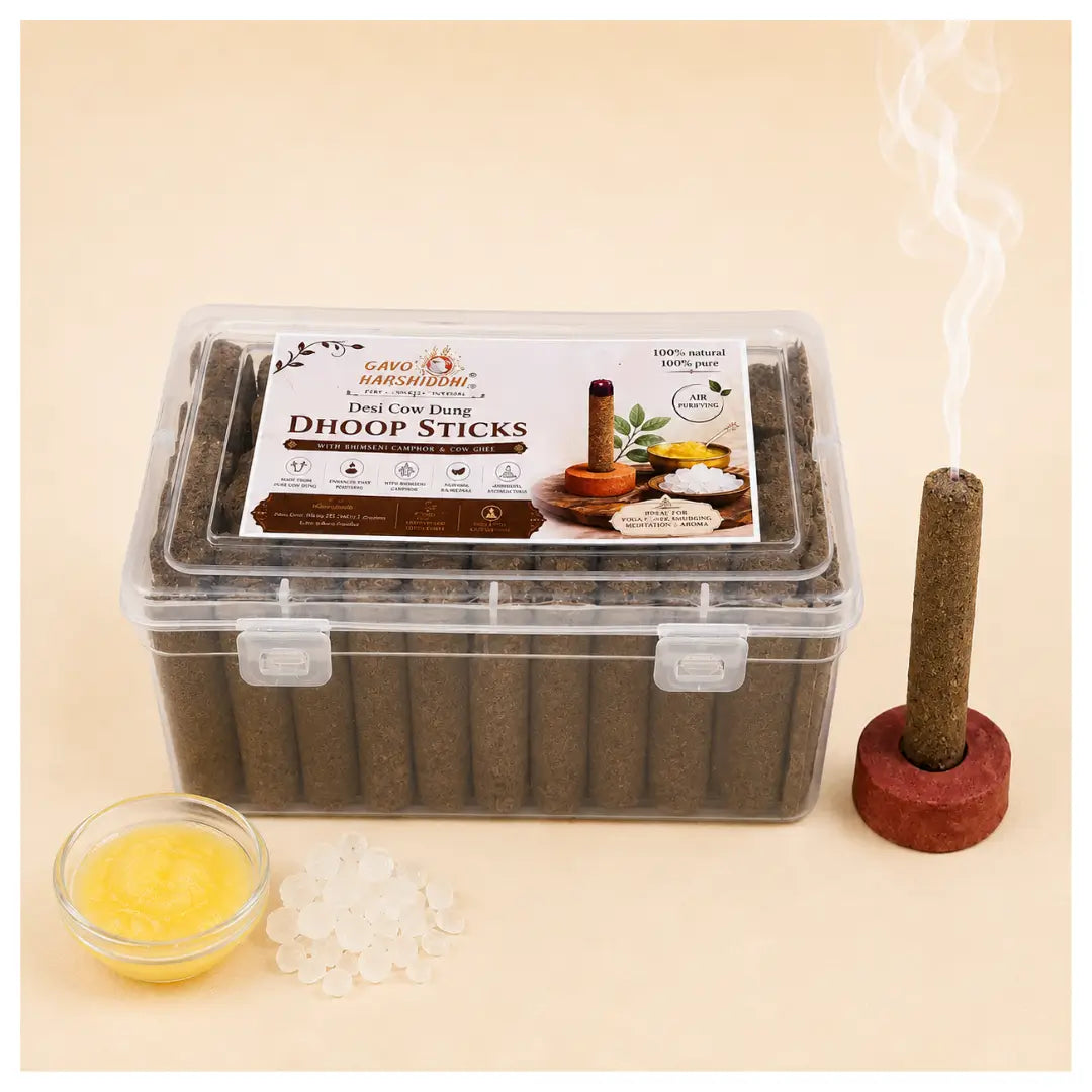 Cow Dung Bhimseni Camphor Dhoop Batti ( 2.5 inch, 60 Pcs )