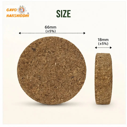 GAVO HARSHIDDHI Cow Dung Cake Gobar Upale| 3.15-Inch Round, 32 Piece